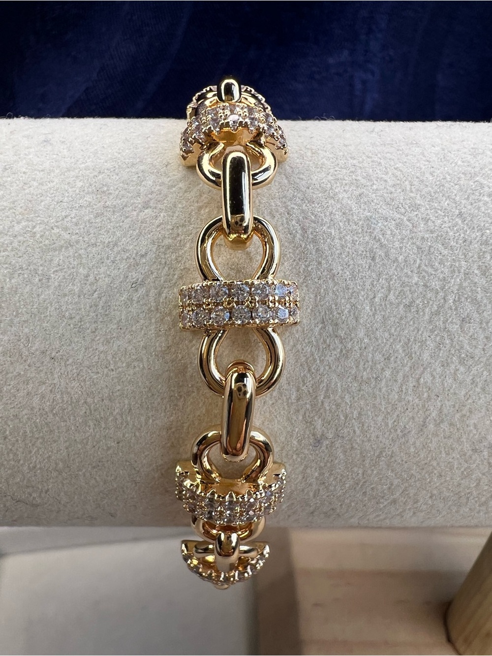 18k Rose Gold-Tone Pave Link Bracelet NWOT